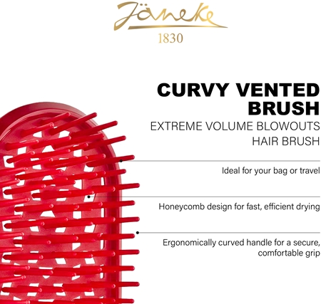 Janeke Curvy Vented Brush Flache Bürste für ein schnelleres Föhn-Styling