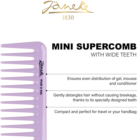Janeke Mini Supercomb With Wide Teeth pente para todos os tipos de cabelos