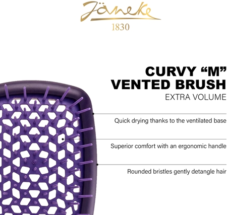 Janeke Curvy "M" Vented Brush Flache Bürste für thermische Umformung von Haaren