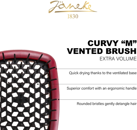 Janeke Curvy "M" Vented Brush Flache Bürste für thermische Umformung von Haaren