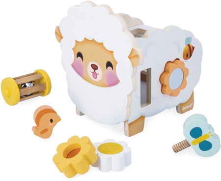 Janod Multi-Activity Sheep Activity Spielzeug aus Holz