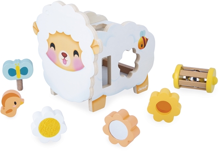 Janod Multi-Activity Sheep Activity Spielzeug aus Holz