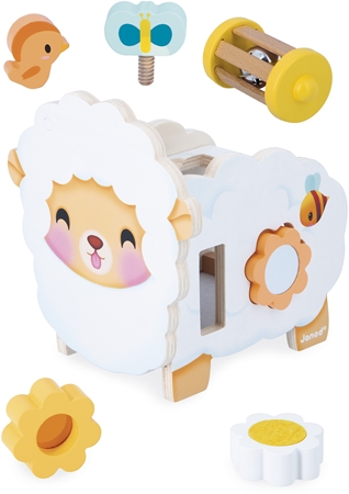 Janod Multi-Activity Sheep Activity Spielzeug aus Holz