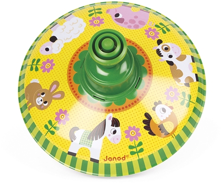 Janod Farm Spinning Top zabawka muzyczna