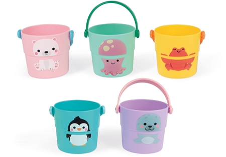 Janod Bath Toy Activities Buckets kyblík do vody
