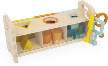Janod Shape Sorter Box with Keys Activity Steckspielzeug