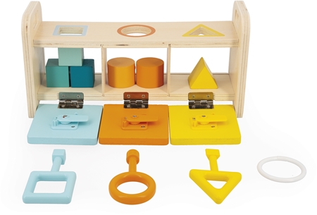 Janod Shape Sorter Box with Keys Activity Steckspielzeug