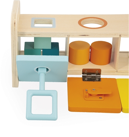 Janod Shape Sorter Box with Keys Activity Steckspielzeug