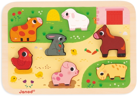 Janod Chunky Farm Puzzle Activity Steckspielzeug