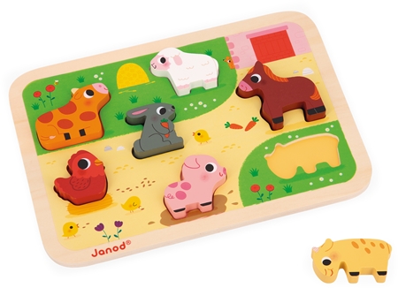 Janod Chunky Farm Puzzle Activity Steckspielzeug