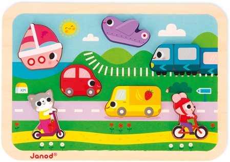 Janod Chunky Puzzle Vehicles Activity Steckspielzeug
