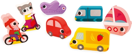 Janod Chunky Puzzle Vehicles Activity Steckspielzeug