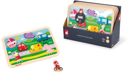 Janod Chunky Puzzle Vehicles Activity Steckspielzeug