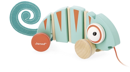 Janod Tropik Pull-Along Chameleon ťahacia hračka