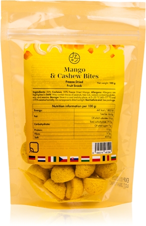 Jemy zdrowo Nerkowce w panierce mango 100 g owoce liofilizowane z orzechami