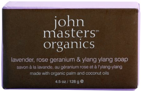 John Masters Organics Lavender Rose Geranium &  Ylang Ylang hydratační mýdlo na obličej a tělo