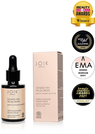JOIK Organic Sunless Tan Isepruunistavad tilgad näole