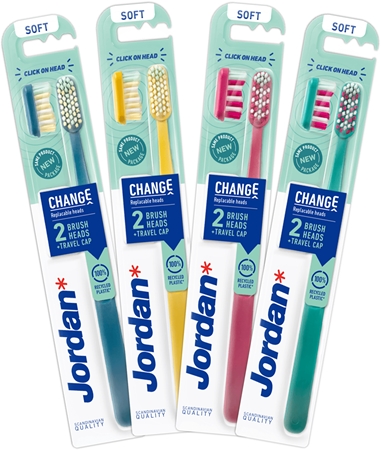 Jordan Change Soft 2-head Zahnbürste + Ersatzbürstenköpfe