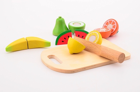 Jouéco Cutting Fruit skärfrukt av trä