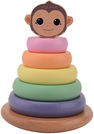 Jouéco The Wildies Family Stacking Tower anelli da infilare a forma di