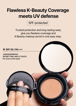 JUNG SAEM MOOL Essential Skin Nuder Longwear Cushion dlouhotrvající make-up v houbičce SPF 50+ + náhradní náplň