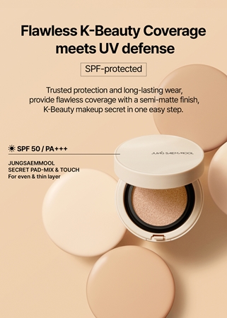 JUNG SAEM MOOL Skin Nuder Cover Layer Cushion hydratační make-up v houbičce SPF50+ + náhradní náplň