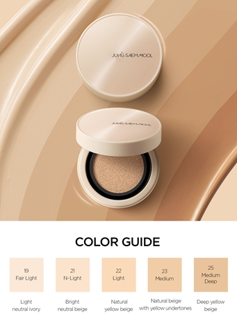 JUNG SAEM MOOL Skin Nuder Cover Layer Cushion hydratační make-up v houbičce SPF50+ + náhradní náplň