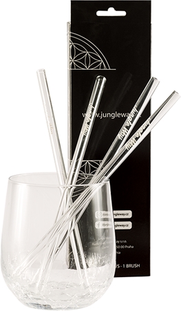 Jungle Way Glass straws with brush Set (zur täglichen Anwendung)