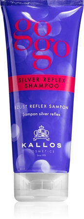 Kallos Gogo Silver Reflex Shampoo für aufgehelltes und blondes Haar neutralisiert gelbe Verfärbungen