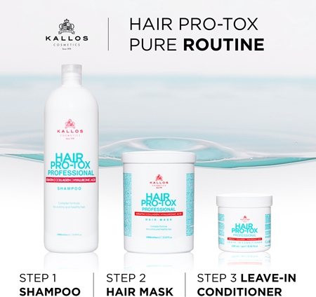 Kallos Hair Pro-Tox маска за слаба и увредена коса с кокосово масло, хиалуронова киселина и колаген