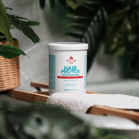 Kallos Hair Pro-Tox маска за слаба и увредена коса с кокосово масло, хиалуронова киселина и колаген