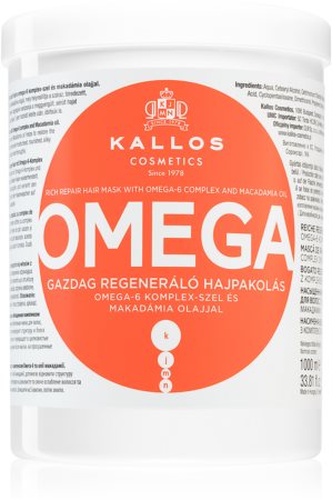 Kallos Omega nährende Haarmaske mit Omega 6 Fettsäuren und Macadamiaöl