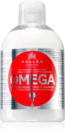 Kallos Omega champú regenerador con complejo omega-6 y aceite de macadamia