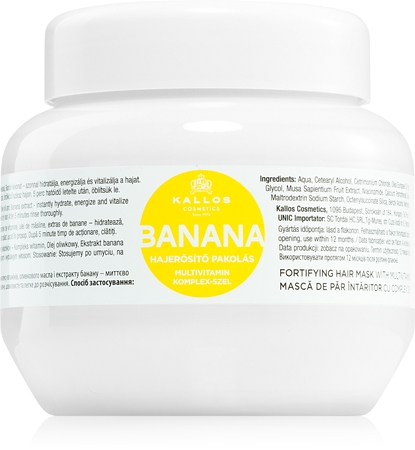Kallos KJMN Professional Banana δυναμωτική μάσκα με σύμπλεγμα πολυβιταμινών