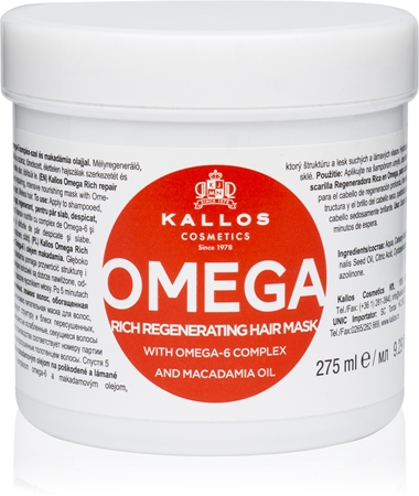 Kallos KJMN Professional Omega hranjiva maska za kosu s omega-6 kompleksom i uljem makadamije