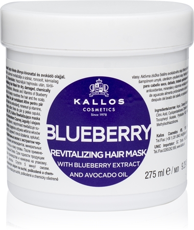 Kallos KJMN Professional Blueberry revitalizačná maska pre suché, poškodené, chemicky ošetrené vlasy