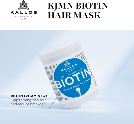 Kallos KJMN Professional Biotin Hair Mask for Fine and Weak Hair Prone to Breakage