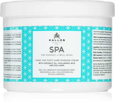 Kallos Spa crème de massage mains et pieds