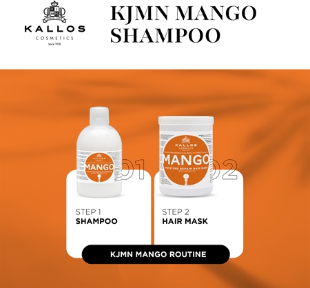 Kallos KJMN Professional Mango Moisturizing Shampoo for dry, damaged, chemically treated hair