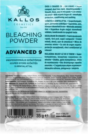 Kallos Bleaching Powder Advanced 9 πούδρα για ξάνιγμα και ανταύγειες