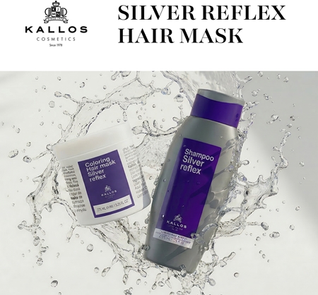 Kallos Coloring Hair Mask Silver Reflex Hair Mask neutralising yellow tones