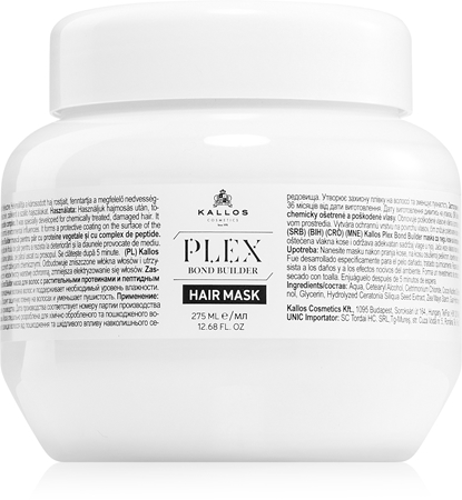 Kallos Plex Hair Mask regenerační maska pro poškozené, chemicky ošetřené vlasy