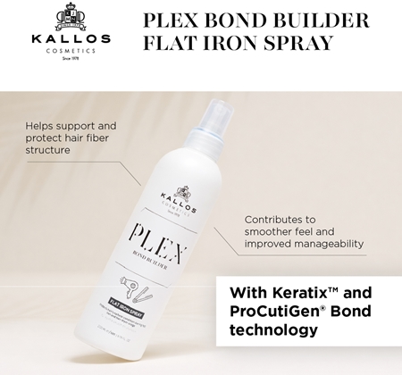 Kallos Plex Flat Iron Spray Heat Protection Hairspray for Use with Flat Irons and Curling Irons for damaged, chemically-treated hair
