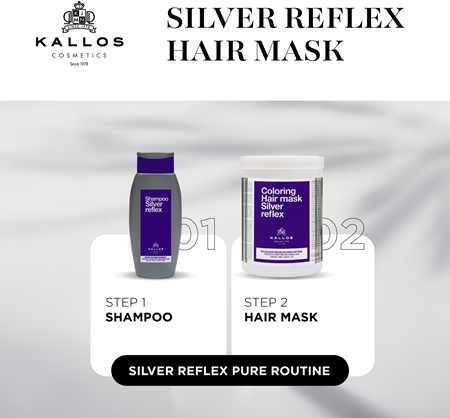 Kallos Coloring Hair Mask Silver Reflex Hair Mask neutralising yellow tones
