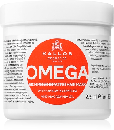 Kallos KJMN Professional Omega hranjiva maska za kosu s omega-6 kompleksom i uljem makadamije