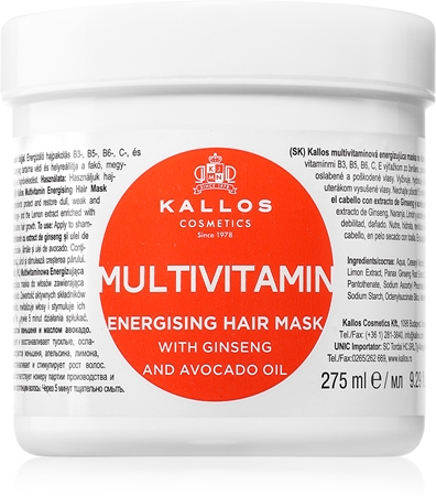 Kallos KJMN Professional Multivitamin Energiat andev juuksemask