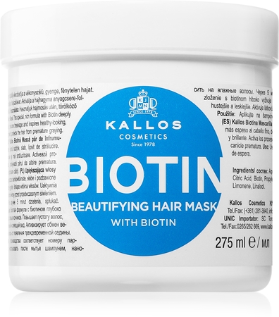 Kallos KJMN Professional Biotin Mască pentru păr subțire, slab și fragil