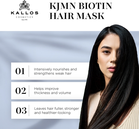 Kallos KJMN Professional Biotin Hair Mask for Fine and Weak Hair Prone to Breakage
