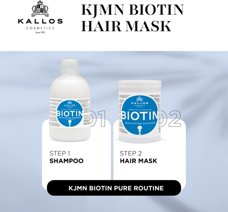 Kallos KJMN Professional Biotin Hair Mask for Fine and Weak Hair Prone to Breakage