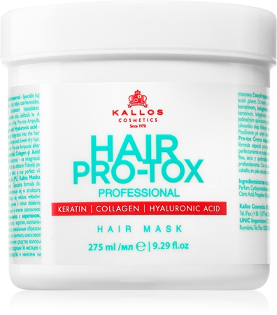 Kallos Hair Pro-Tox masque pour cheveux fragiles et abîmés à l'huile de coco, acide hyaluronique et collagène